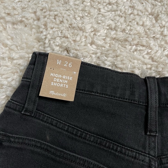 Madewell High Rise Black Denim Shorts Size 26 - Picture 11 of 12